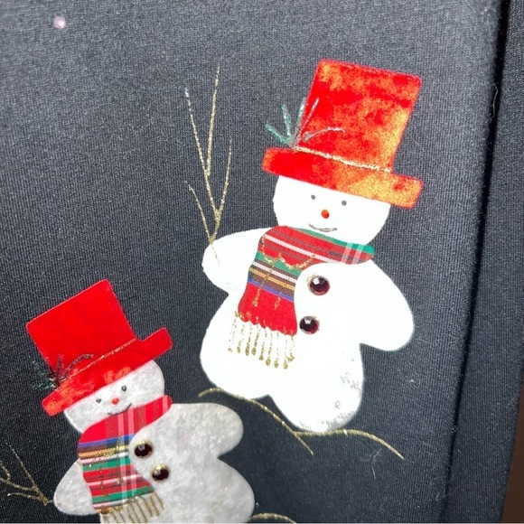 Vintage Karla Marie Snowman Maxi Dress Black Size Large - Picture 9 of 10